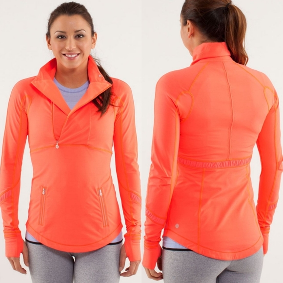Lululemon Run Reflect Pullover Orange size 4 - Picture 1 of 9
